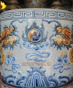 Bát Hương Rồng nổi, men rạn
