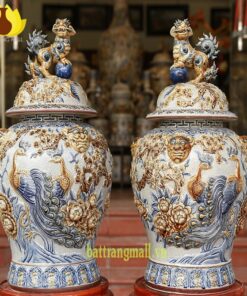 Chóe Công Đào đắp nổi, men rạn