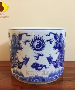 Bát Hương Rồng mầu Lam men ngọc