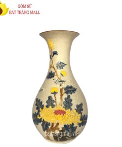 Tỳ bà đắp nổi hoa Cúc men rạn