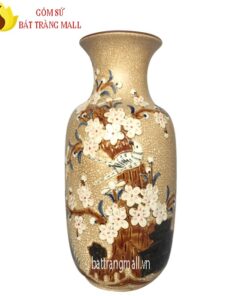 Lộc bình đắp nổi hoa Đào men rạn