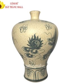 Lọ cổ song Long chầu Nguyệt men rạn