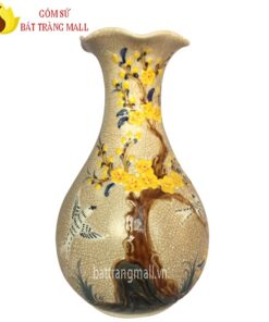 Tỳ bà đắp nổi hoa Đào men rạn