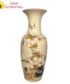 Lộc bình đắp nổi hoa Đào men rạn