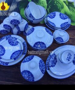 Bát đĩa hoa dây cổ Bát Tràng, 22 món