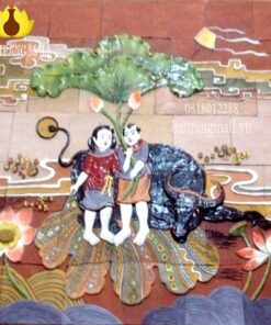Tranh Gốm Bát Tràng Mục đồng chăn Trâu