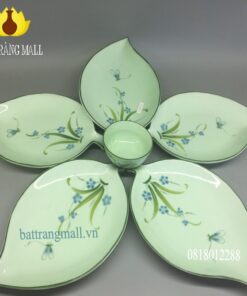 Bộ trang trí món ăn, men xanh, Đào Chuồn.