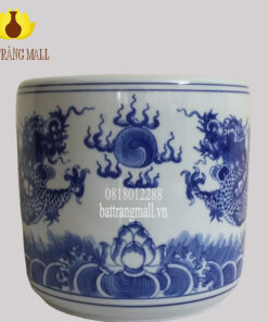 Bát Hương Rồng, vuốt tay, men ngọc D20.