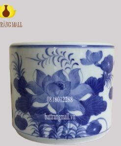 Bát Hương Sen màu Lam men ngọc.