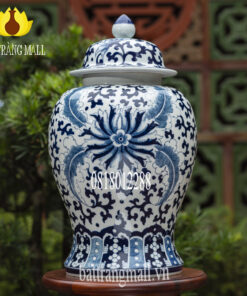 Chéo hoa dây màu lam men ngọc.
