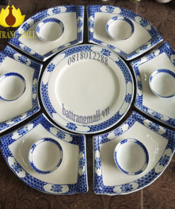 Bộ mặt trời hoa chanh, men trắng
