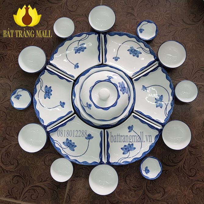 Bộ mặt trời vẽ hoa sen xanh, trang trí món ăn siêu đẹp.