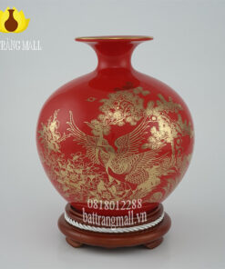 Bình Phú Quý màu đỏ Đắc Lộc Toàn Gia.